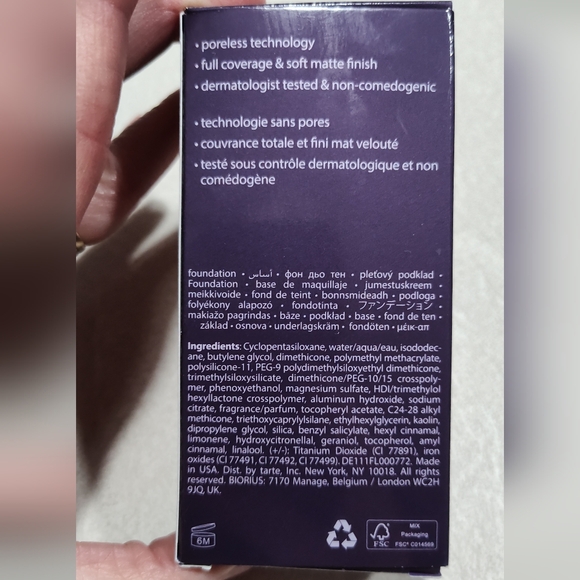 Tarte Amazonian Clay 16 HR. Coverage Foundation 42N Tan Neutral 1.7 oz. NIB - Picture 2 of 4